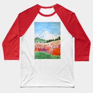 flowers and Mount Fuji Japanese Woodblock arts Baseball T-Shirt